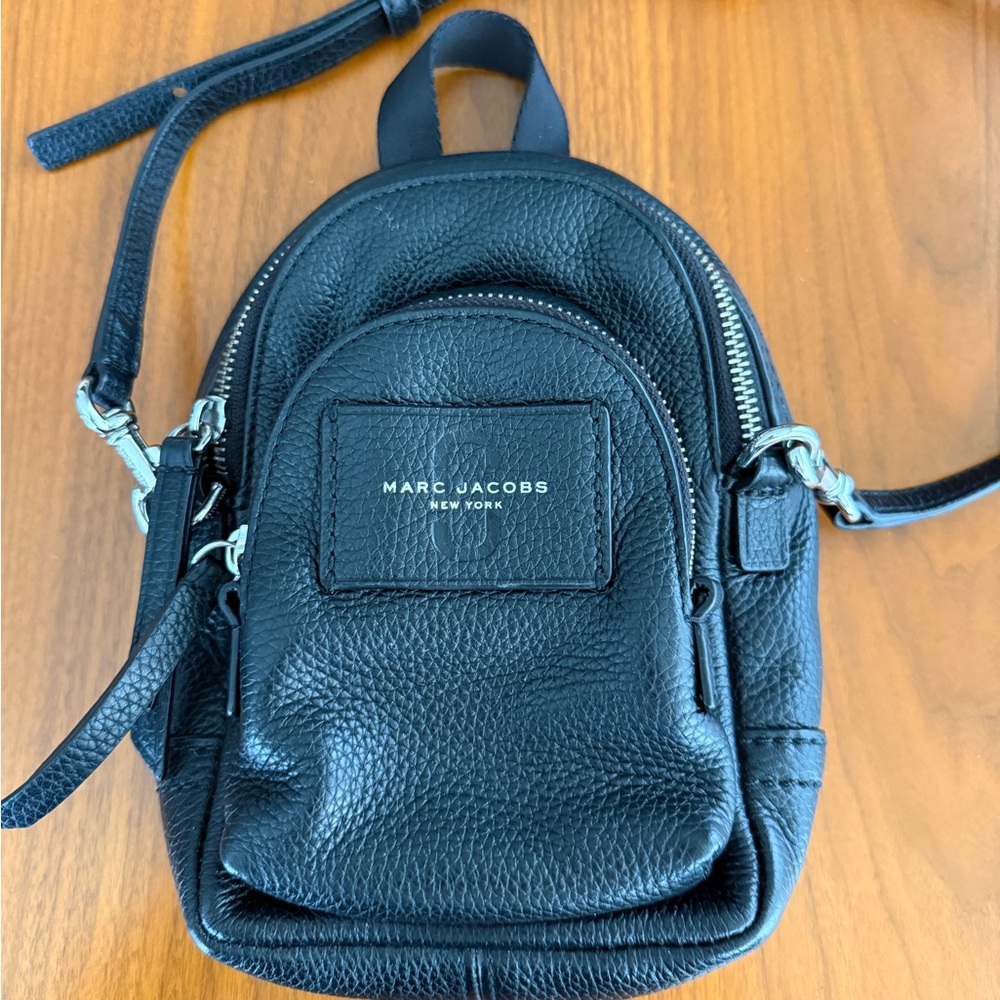Marc Jacobs Mini Black Pebbled Leather Backpack or Crossbody